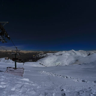 La neve di notte a Montecampione